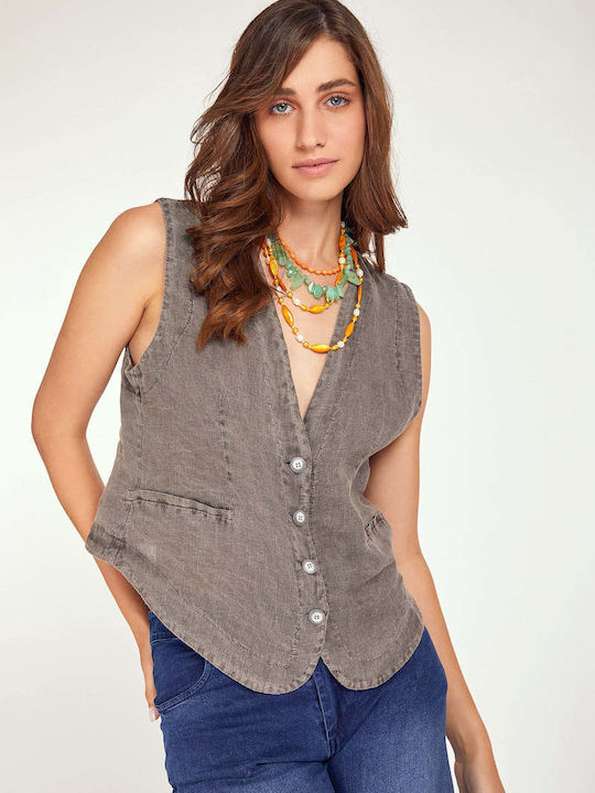 MyCesare Women's Vest Gray