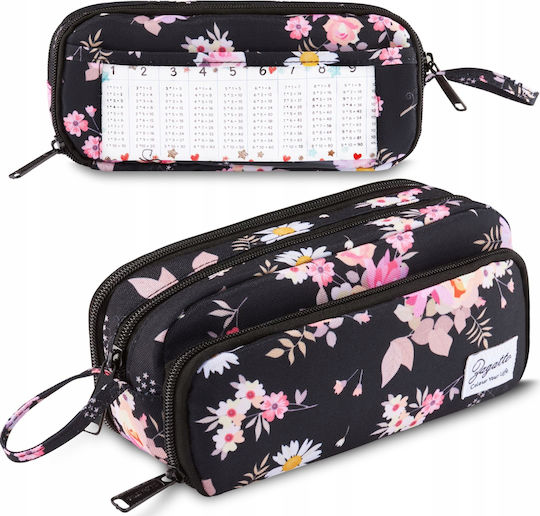 Zagatto Pencil Case Metallic with 3 Compartments Black