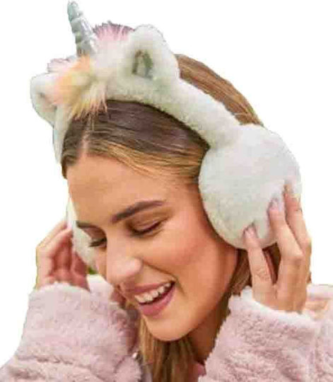Γυναικείο Earmuff Πλεκτό σε Λευκό χρώμα