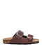 Flache Sandalen für Damen in Burgundisch Farbe