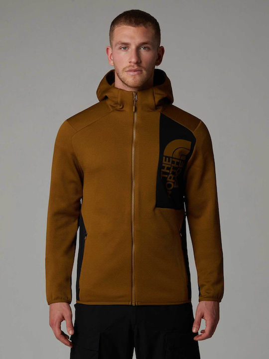 Sweatshirt Fleece with Hood Moss Green/TNF Black