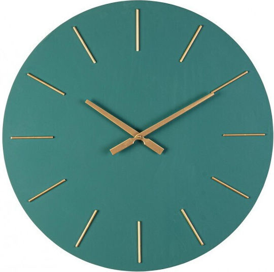 Bizzotto Timeline Wooden Petrol Blue Wall Clock 60x5cm