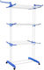 Vertical Clothes Dryer Mobile Foldable Two Hangers 75x57x170cm Load Capacity 15kg