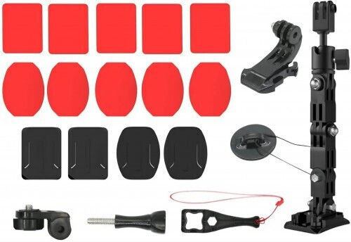 Разширена система за монтаж на камера Gopro Hero 13 Dji Action 5 Pro на мотоциклетна каска Surewo цвят черен