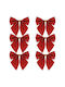 Hängender Bogen Ornament Rot mit Glitzer Set 6Stück