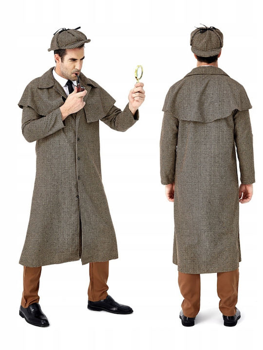 Sherlock-Holmes-Kostüm Herren Detektiv Verkleidung Karneval Sherlock M