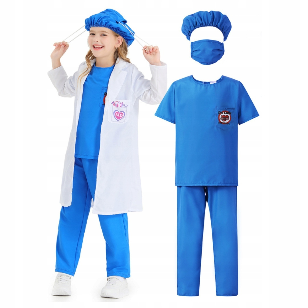 ZUCOS Costume De Médecin Enfant – Kit Complet Avec Stéthoscope Fonctionnel – Blouse, Chariot, Carte ID – Jeu De Rôle 3-8 Ans