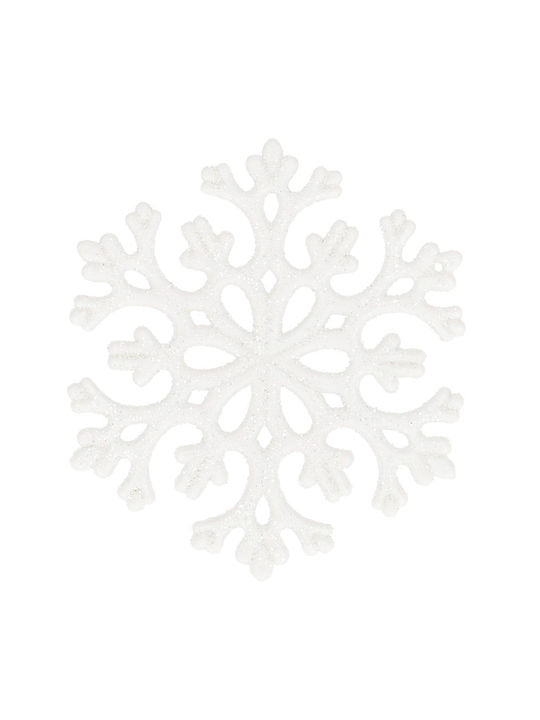 Ornament suspendat Fulgi de zăpadă Plastic Alb Set 8buc