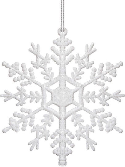 Ornament suspendat Fulgi de zăpadă Plastic Alb Set 3buc