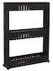 Troleu De Bucătărie Din Plastic Cu 3 Locuri Negru 54x12.5x70cm