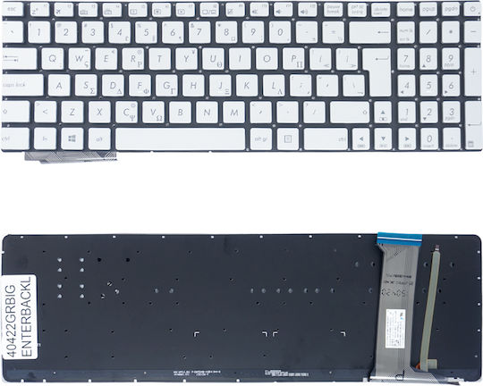 Laptop Keyboard Greek Keyboard Asus N551jx-cn068h Pk13183134s 0knb0-662bgr00 9z.n8bbc.p0l 556000a036 Bigenter Backlit Code 40422grbigenterbackl