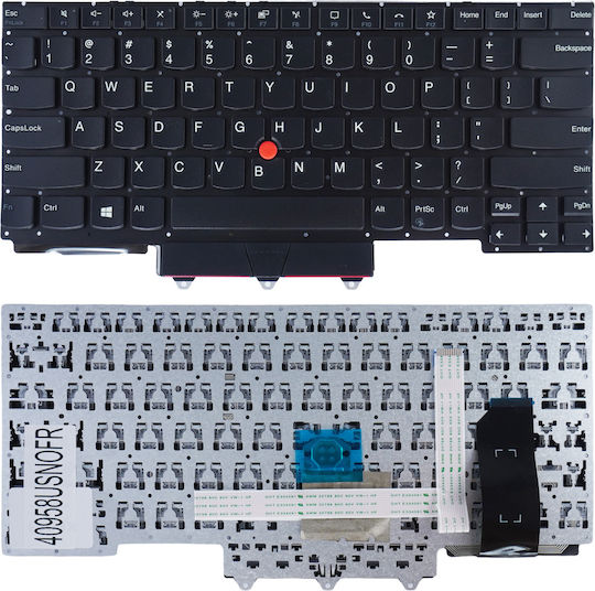 Πληκτρολόγιο Laptop Keyboard Lenovo Thinkpad R14 E14 Series Gen 1 2020 Gen 2 Gen 3 T480s T490s E490s L390 Yoga E480 P43s 01yp520 Pk131d53b00 Us No Frame Pointer Black Κωδ.40958usnofr