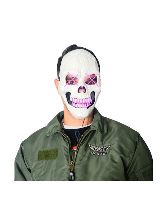 Halloween Skull Mask Zola Model White Pink Ligh...