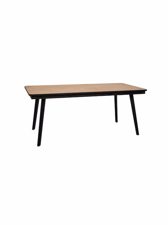 Tisch Speisesaal Holz mit Metallgestell Black 180x90x77cm
