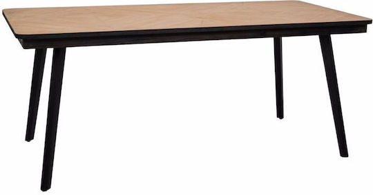 Tisch Speisesaal Holz mit Metallgestell Black 180x90x77cm