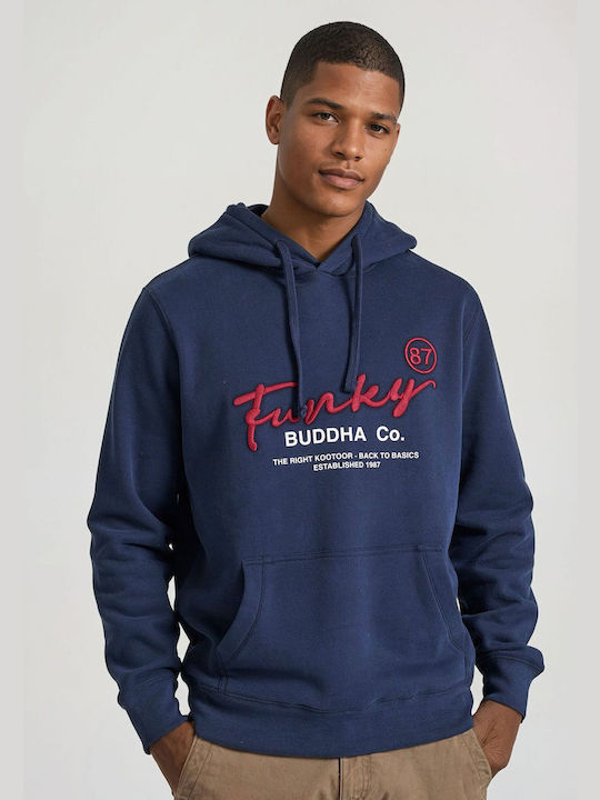 Funky Buddha Sweatshirt with Hood Blue