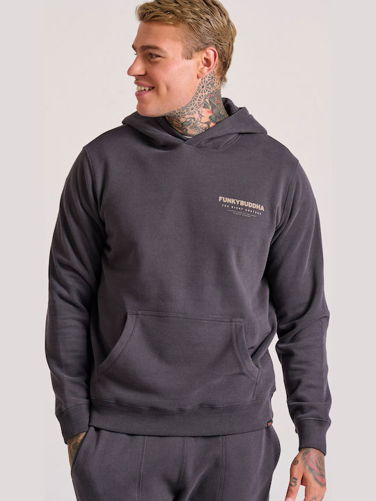 Funky Buddha Sweatshirt with Hood Gray
