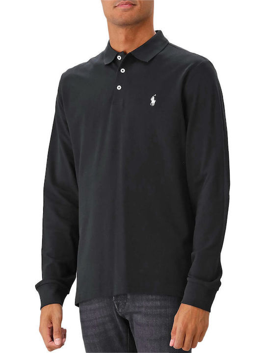 Polo Langarmbluse Black