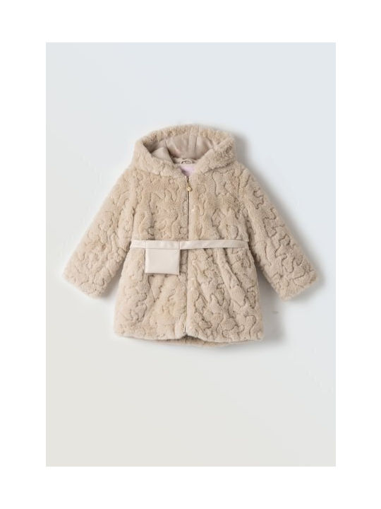 Evita Kids Fur Coat Coffee