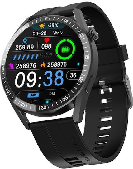 Tracer SM8V ONYX 46mm Smartwatch mit Pulsmesser (Schwarz)