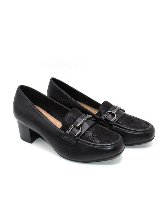 Moenia Synthetic Leather Black Heels