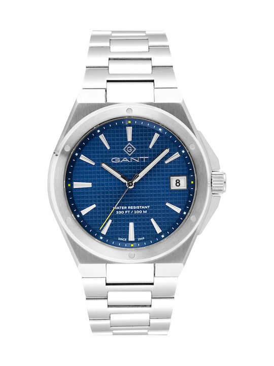 Gant Marshfield Ανδρικό Ρολόι 41mm Χρονογράφος Μπαταρίας με Ασημί Μεταλλικό Μπρασελέ