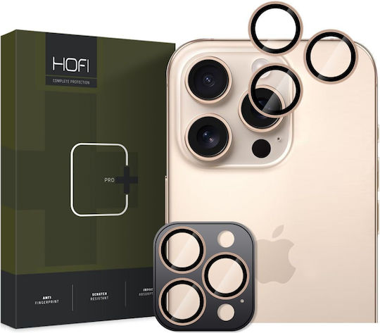Hofi Camring Pro+ Kameraschutz Gehärtetes Glas Gold für das iPhone 16 Pro, iPhone 16 Pro Max