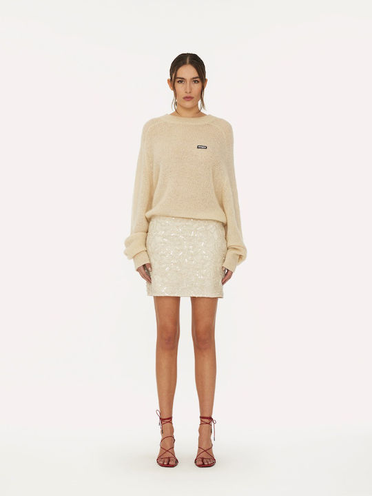 Rotate Mini Skirt Creme