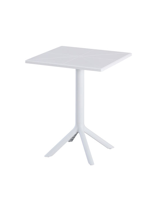 Tisch Zusammenklappbar Terrin White 60.5x60.5x76.5cm