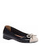 Lederne Damen Ballerinas in Schwarz Farbe