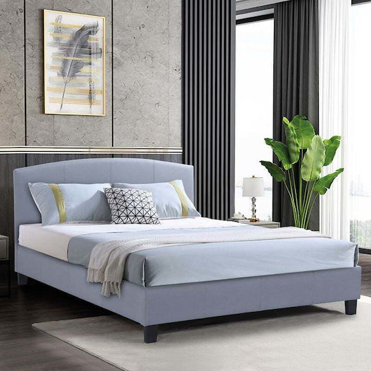 Odeon Doppelbett Mit Stoff Grau Für Matratze 140x190cm E8806,11