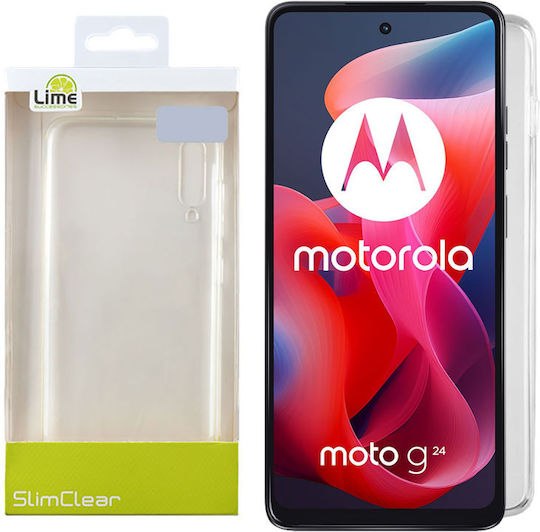 Lime Umschlag Rückseite Silikon Transparent (Motorola Moto G24 Leistung)