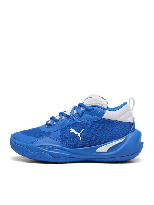 Playmaker Pro Kids Sports Shoes Basketball with Laces Light Blue