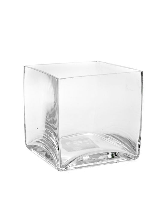 Glass Cube Vase 15x15cm