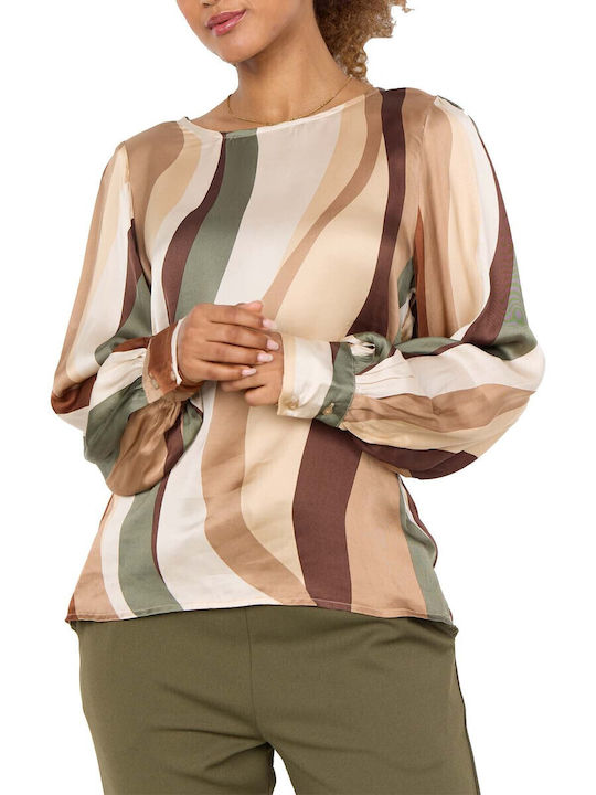 Women's Blouse Satin Green