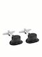 Senza Cufflinks of Silver Black