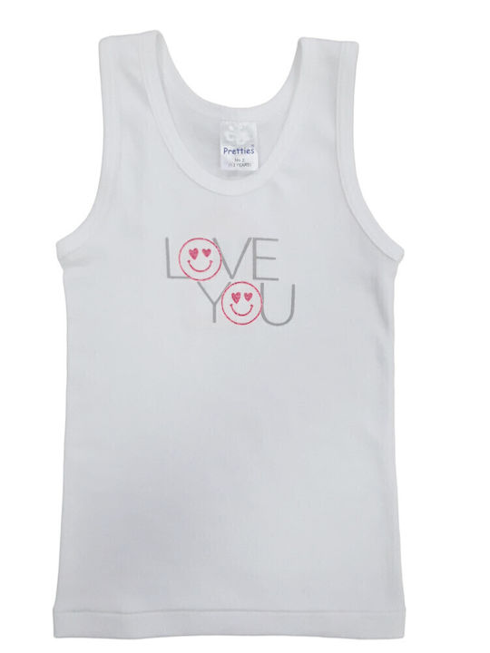 Pretty Baby 47541 Kinder-Unterhemd Tank-Top White - Love You