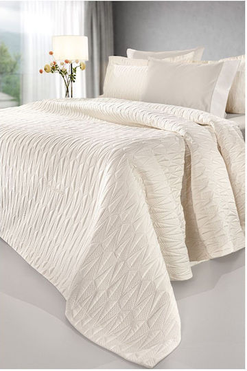 Guy Laroche Ruby Set Coverlet Queen Size Microsatin Ruby - Ivory 240x250cm 3pcs