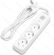 Aigostar Power Strip with Surge Protection 3 Positions with Switch and Cable 5m Gray