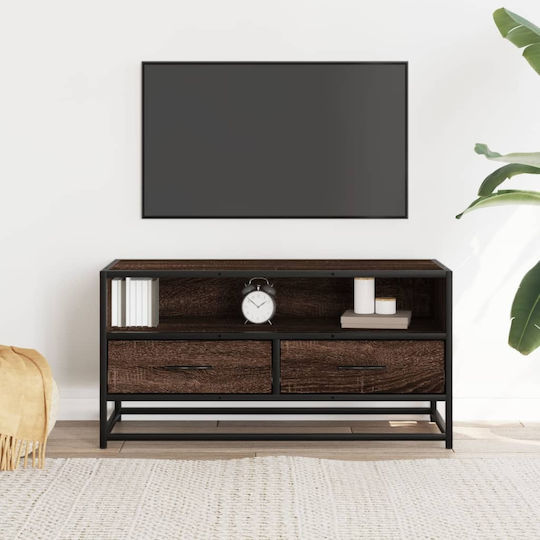 TV Stand Made of Metal and Brown Oak M80xD34.5xH40cm