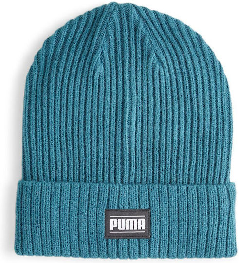 Ribbed Classic Cuff Beanie Unisex Σκούφος Πλεκτός σε Τιρκουάζ χρώμα