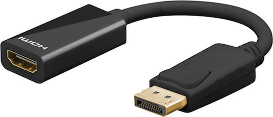 Adapter Usb Neutralle Video Redukcja Displayport M Hdmi F Dp Ver 1.2 Czarna Rozdzielczość Do 8k Ultra Hd 4320p 30 Hz