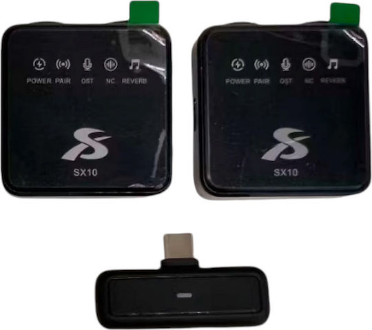 SX10 Set Wireless Πυκνωτικό Microphone Clip On