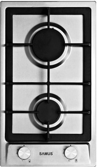 Samus Domino Εστία Υγραερίου Αυτόνομη Inox 29.4x50εκ. Ασημί