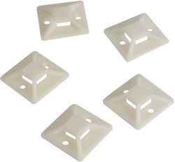 Logilink Kabelhalter-Set 100 Stück 28 mm x 28 mm Selbstklebend ABS Kabeldurchführung 11 mm x 4,5 mm Creme "kab0044"