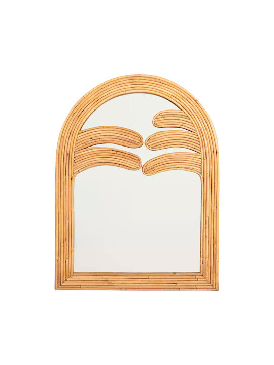 HomeMarkt Reflect Wandspiegel mit Beige Rattan Rahmen 80x61cm 1Stück