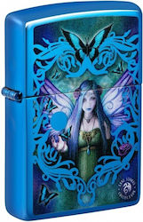 Zippo Anne Stokes Flame Lighter in Blue Color