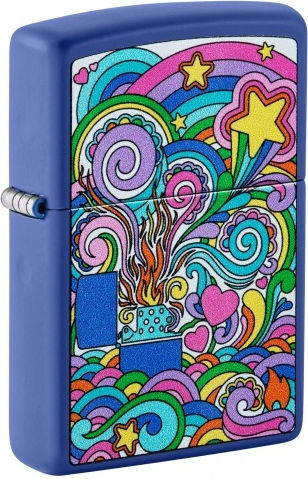 Zippo Abstract Stars Ветроустойчив Запалка с Пламък в Син Цвят