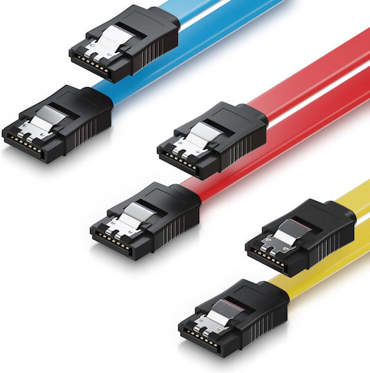 Deleycon Sata Cable 3x 0.5m Straight Multicolor