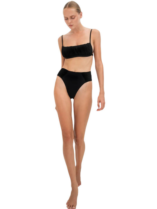 Therinos Bikini Set Top & Slip Bottom Black